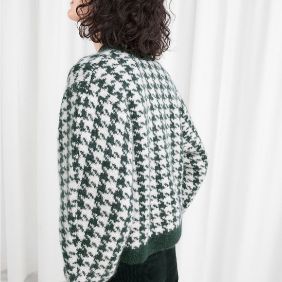& Other Stories Houndstooth Crewneck Sweater - Picture 2 of 8